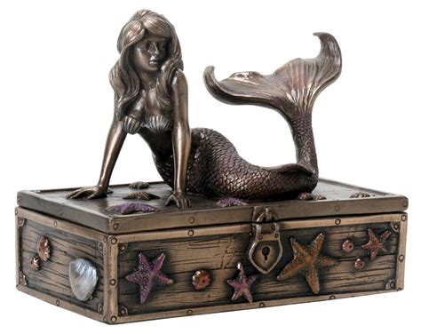 metal mermaid jewelry box|little mermaid trinket gifts.